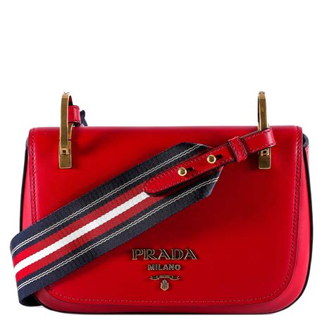 prada red strip|Prada red shoulder bag.